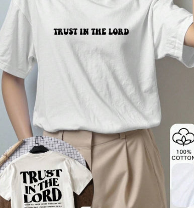 Summer Women's Loose T-Shirt TRUST IN THE LORD