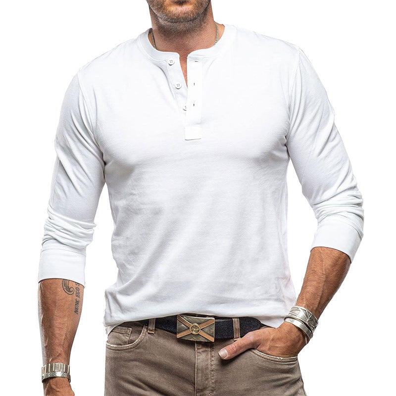 Men's Fashionable Pure Cotton Crewneck Long-Sleeve