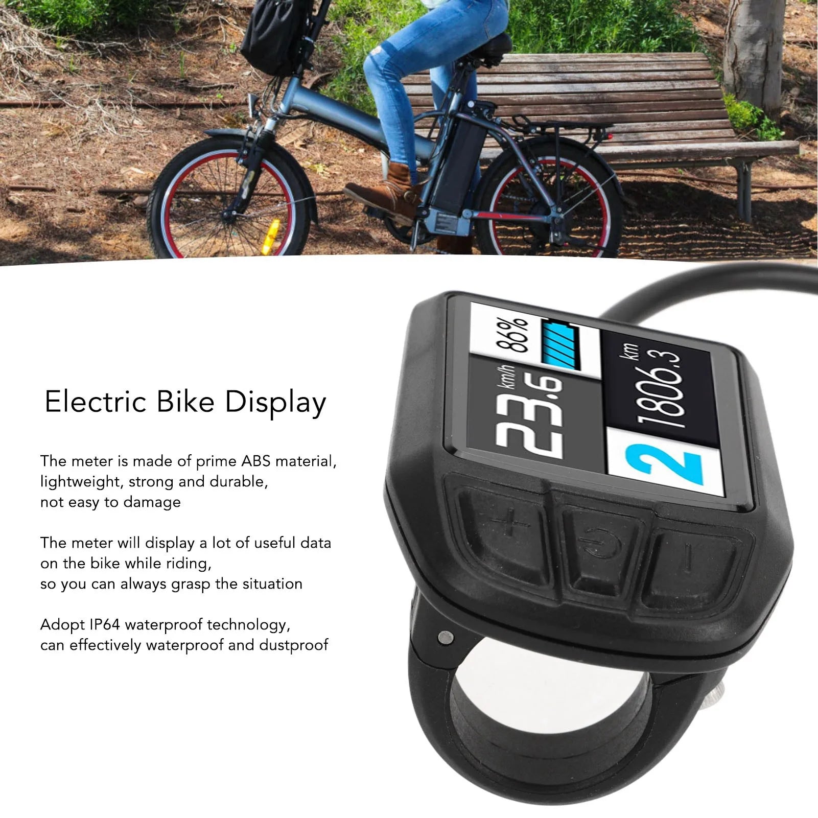 Electric Bike Display  UKC3 ABS Electric  Lithium Assisted Conversion Accessories Electric Bike Meter Control Panel
