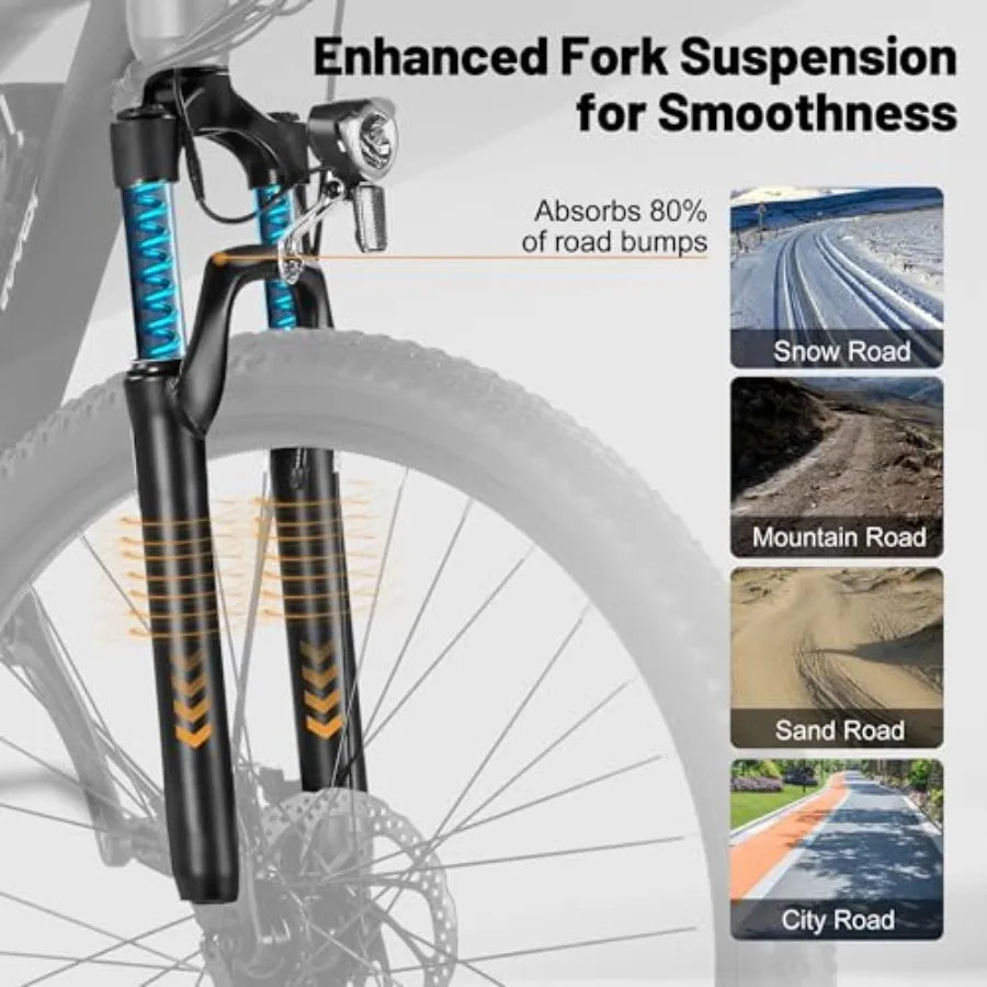 Race 21-Speed Electric Bike for Adults: Aluminum Frame, Matte Black, 750/1200W Peak Power, 22/28MPH Speed, 50/55 Miles Range, F
