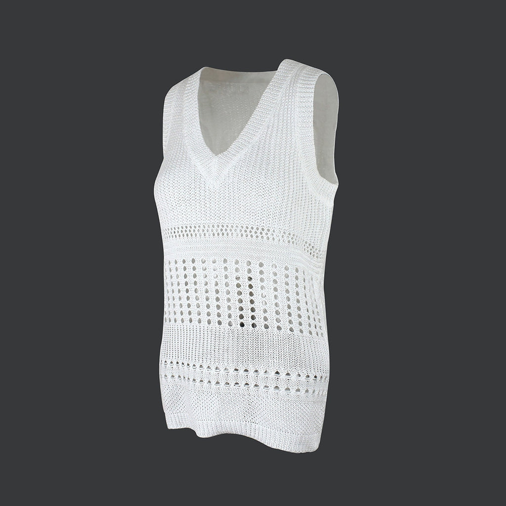 Womens Solid-Color Thin Pullover Vest