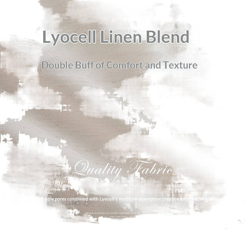 Lightweight Outerwear Belly-Free Lyocell Tencel Linen Drawstring Wide-Leg Pants