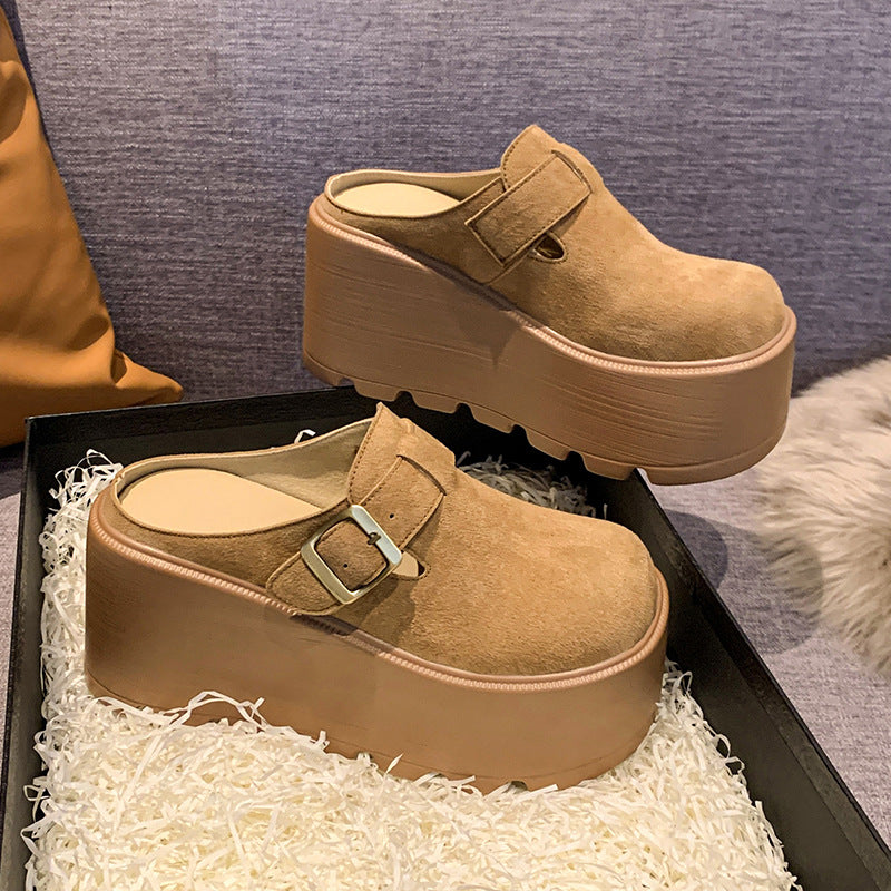 Wedge-toe Closed-toe Women's Outdoor Half Slippers