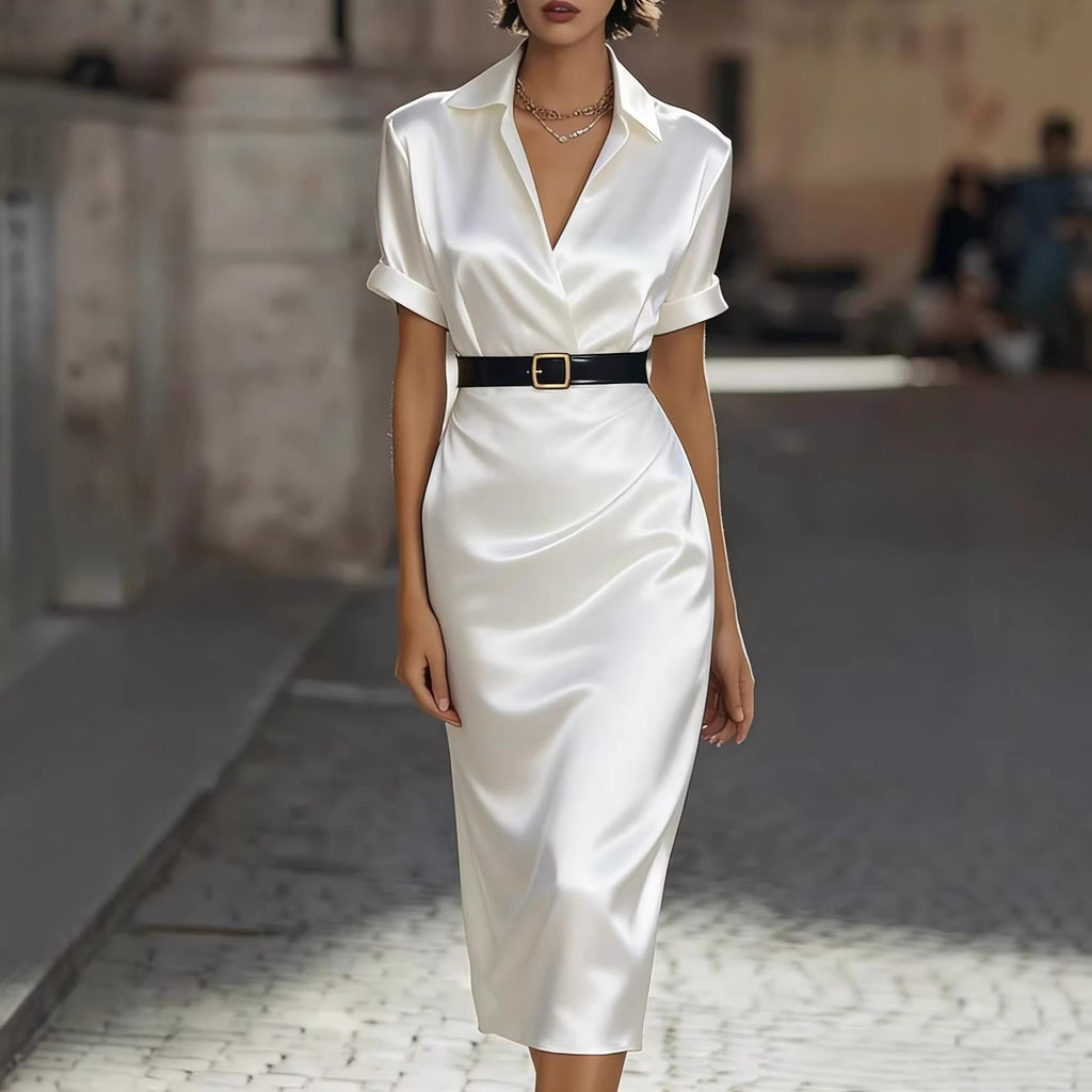 Women's Slim-fit Waist-cinching Dress