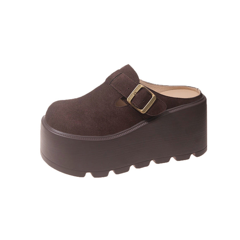 Wedge-toe Closed-toe Women's Outdoor Half Slippers