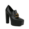 Women's Snake-print Block-heel Shoes With A Square Toe And Chunky Heel