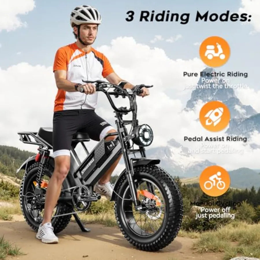 Spacewalk Electric Bike M6/M7 for Teens/Adults: 16/20 ebike, 1500W peak motor, 21.7mph/27.9mph, 48V 15Ah removable battery, 4X