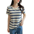 Pure Cotton Striped Postpartum Skin-Friendly Versatile Nursing Shirt