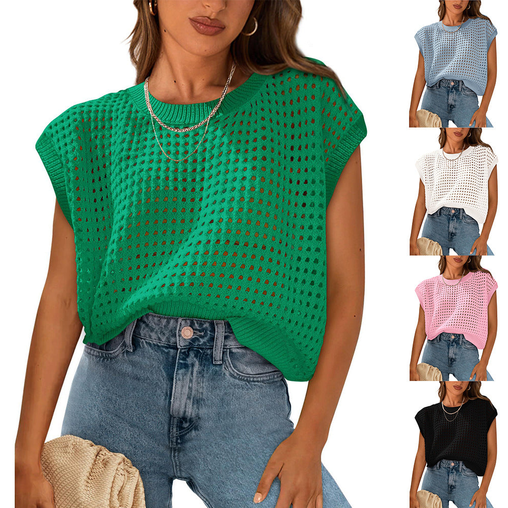 Women's Hollow-Out Knitted Sweater Blouse