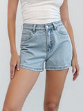 American-style Vintage Distressed Washed Mini Denim Shorts