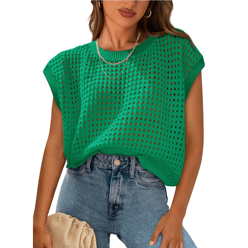Women's Hollow-Out Knitted Sweater Blouse