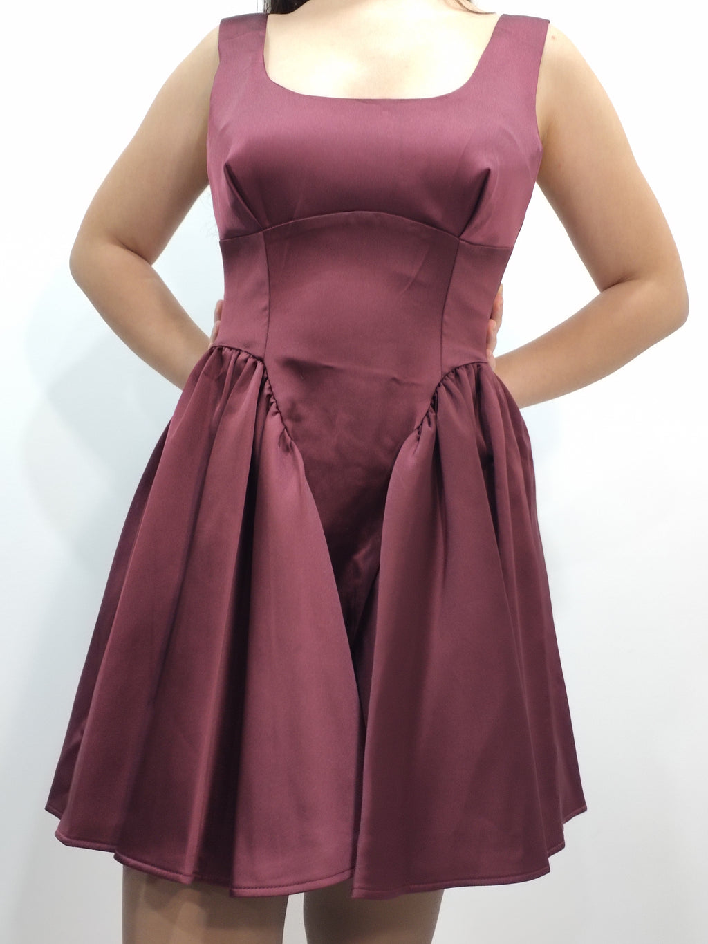 Burgundy Satin dress