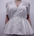 cream blouse