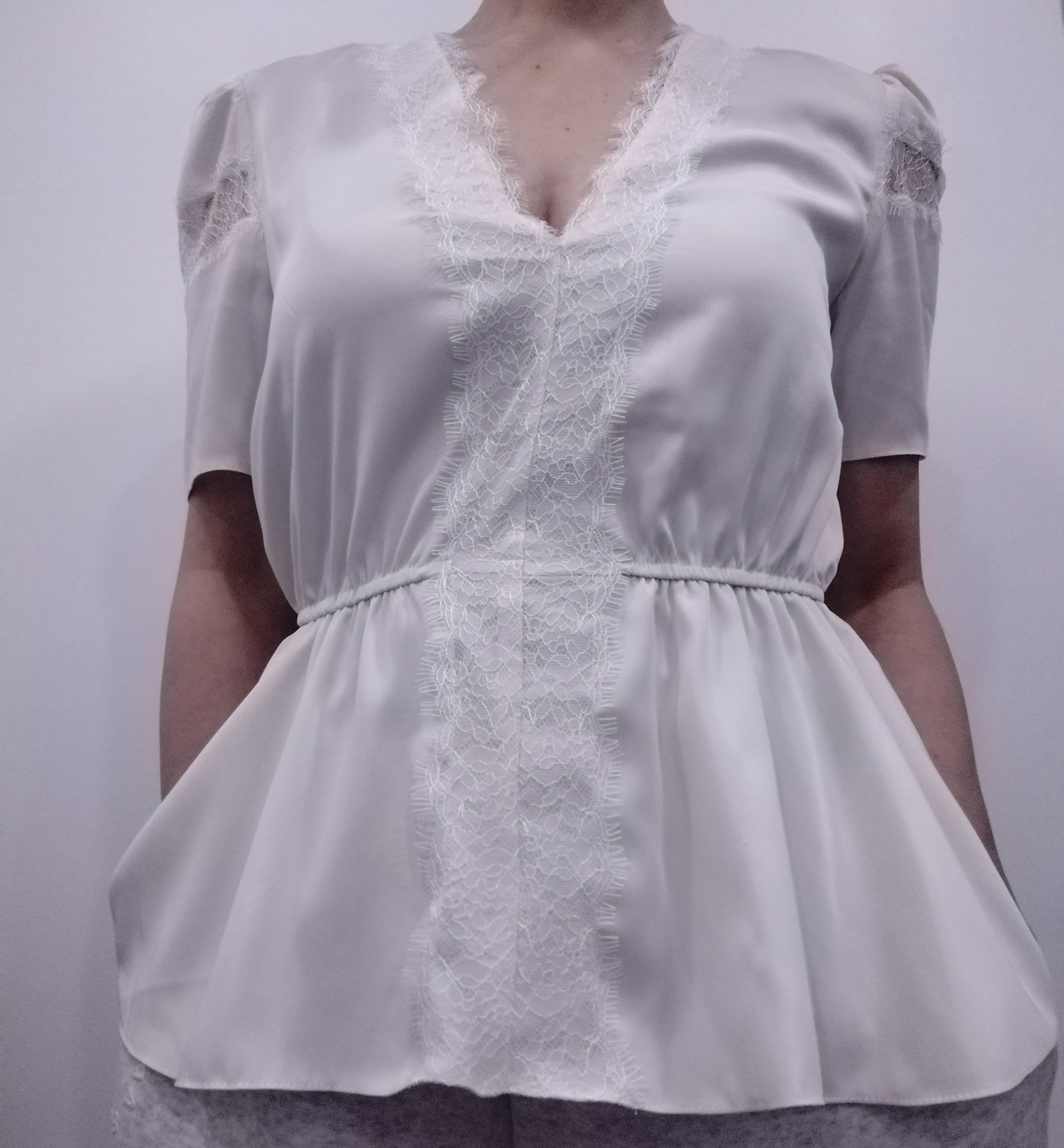 cream blouse
