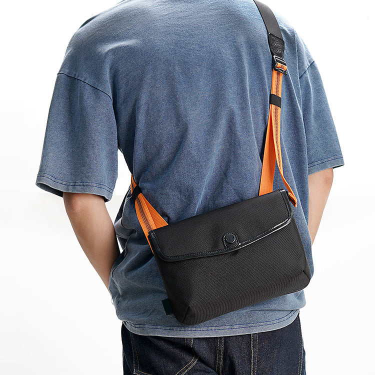 Contrast-Colored Portable Travel Crossbody Bag With Magnetic Closure Anti-Theft Ballistic Nylon Shoulder Bag