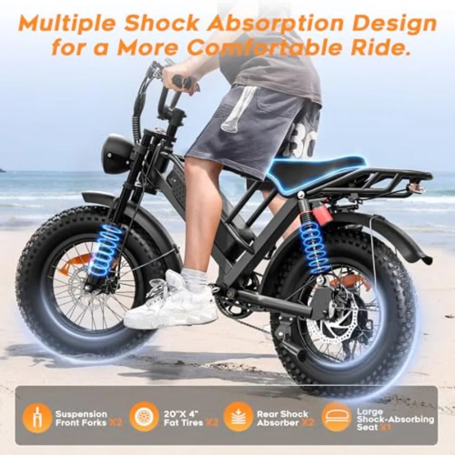 Spacewalk Electric Bike M6/M7 for Teens/Adults: 16/20 ebike, 1500W peak motor, 21.7mph/27.9mph, 48V 15Ah removable battery, 4X