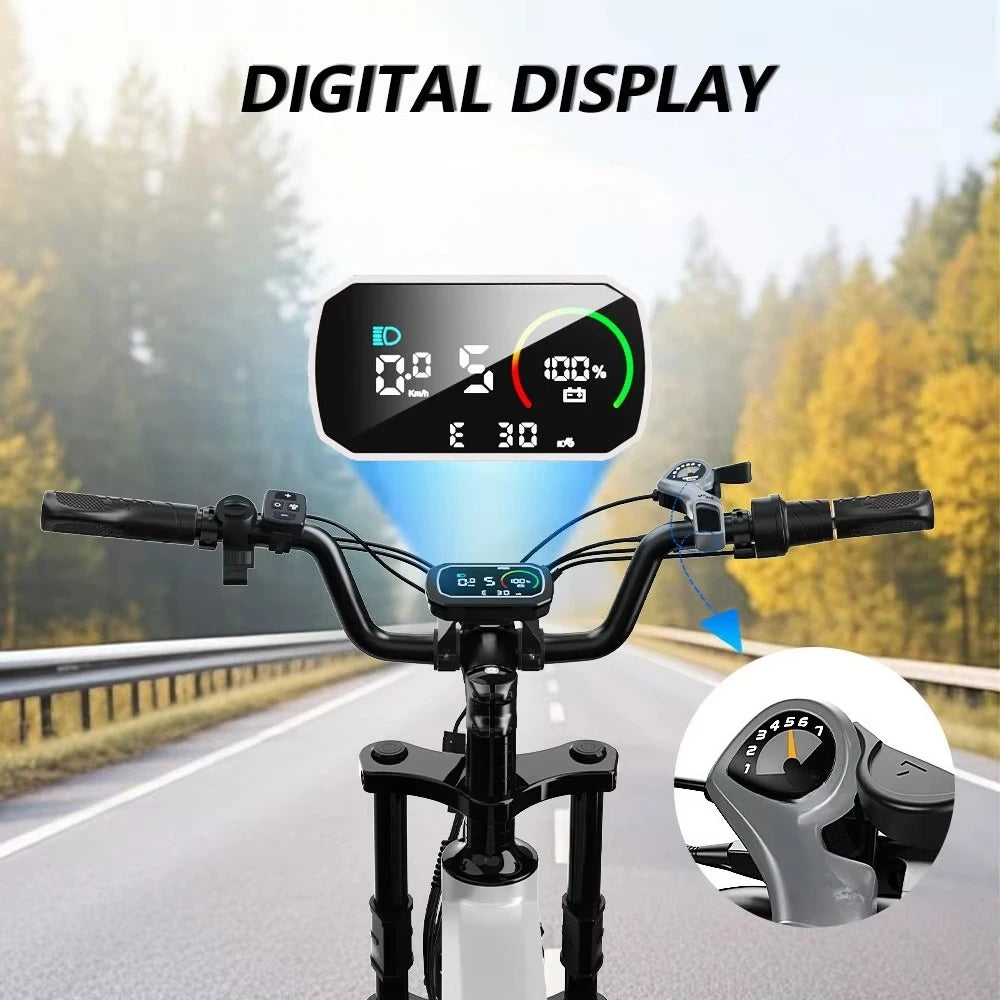 AMYET US Stock Folding Electric Bicycle 750W 52V 24Inch Electric City Bike Foldable Daul Motor Electric Bike