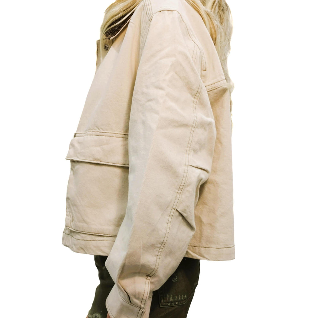 Cream colour denim jacket
