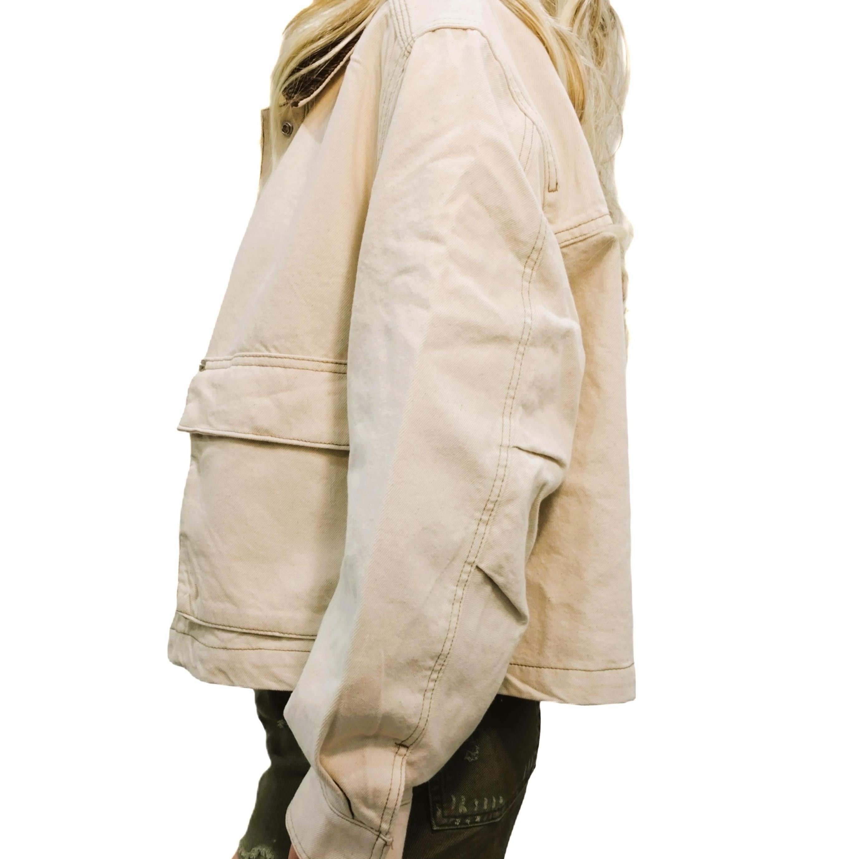 Cream colour denim jacket