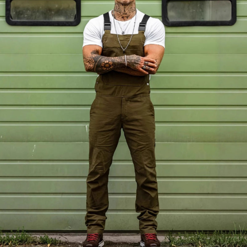 Men's Workwear Jumpsuit Slim Fit Solid Color Overalls