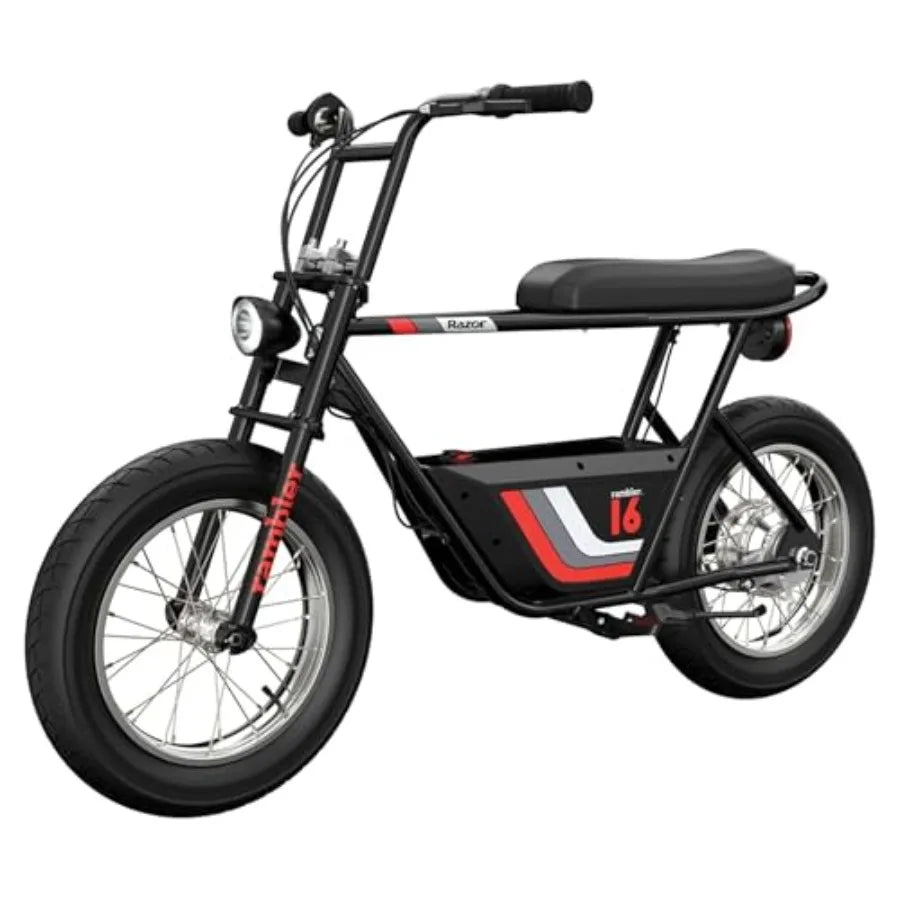 Electric bike for teens and adults, aluminum frame, black, 350W motor with 16-inch tires and 36V battery for up to 15.5 MPH spe