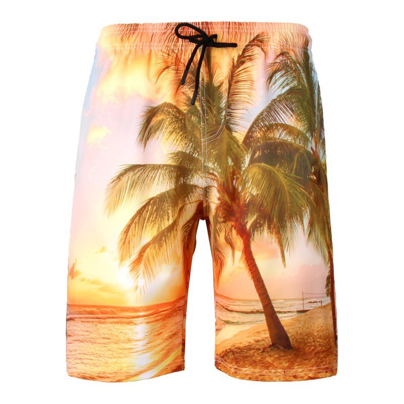 Men's Beach Printed Seaside Sports Shorts