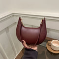 Niche Crescent New Simple All-Match Textured Shoulder Bag For Women