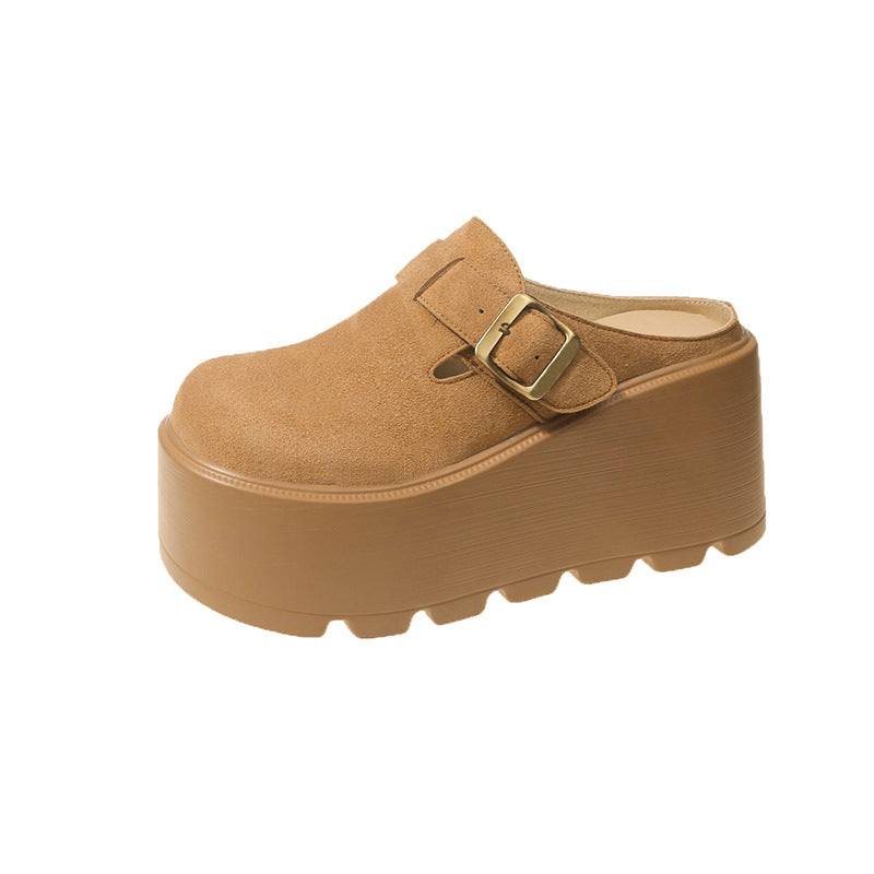 Wedge-toe Closed-toe Women's Outdoor Half Slippers