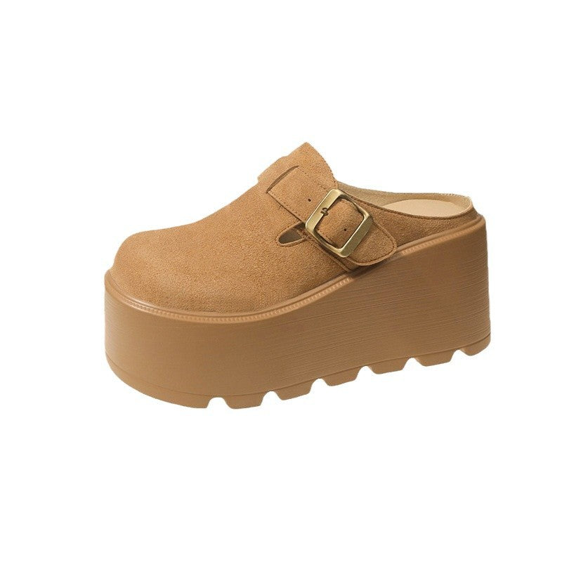 Wedge-toe Closed-toe Women's Outdoor Half Slippers