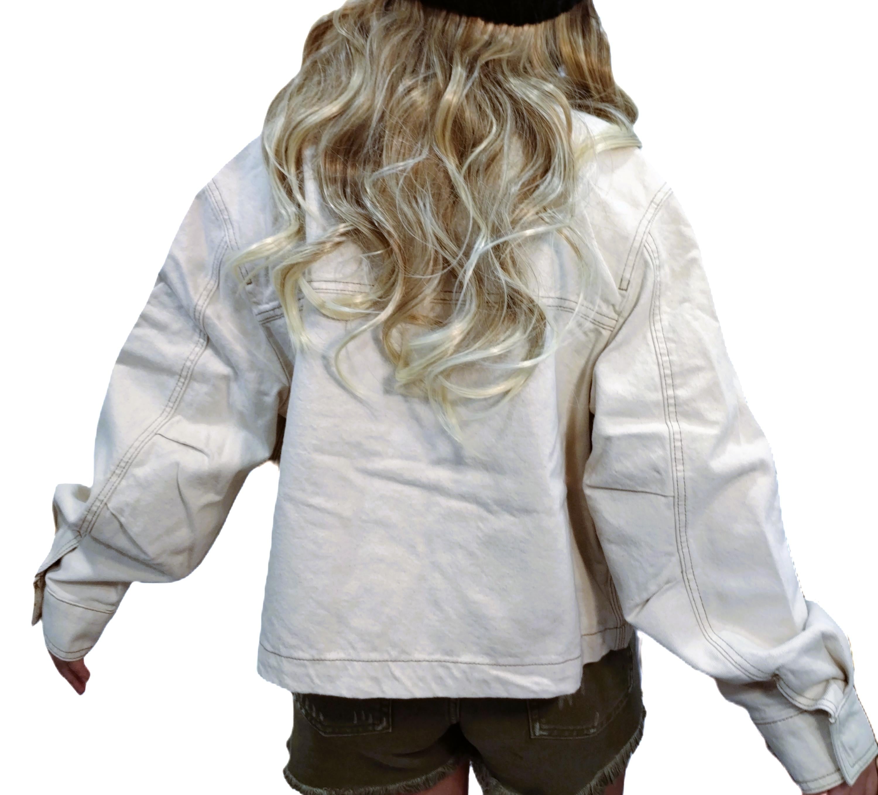 Cream colour denim jacket